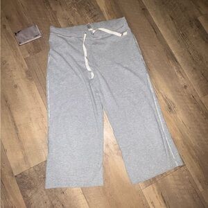 Gray Wide-Leg Sweatpants with Drawstring